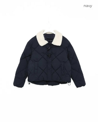 Fleece-colored quilted down jacket