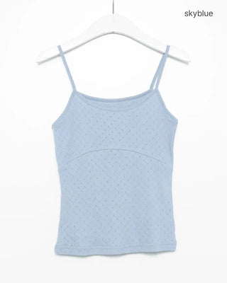 Cropped perforated tank top