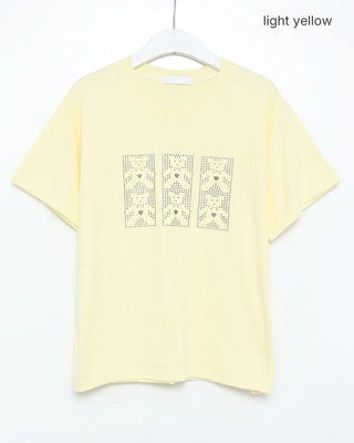 Block Lame Bear Half T-Shirt