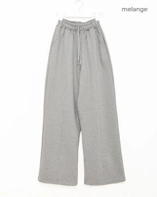 Plain elastic waist sweatpants