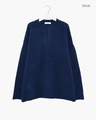 Henley neck oversized knit
