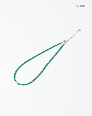 Clover-colored bead necklace