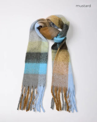 (Unisex) Checked Long Scarf