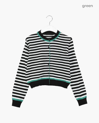 Two-tone striped cardigan