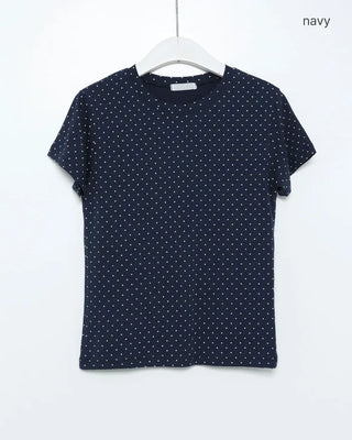 Simple polka dot short-sleeved T-shirt