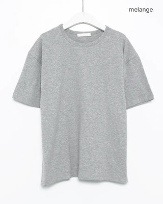 (Unisex) Two-tone layered cropped short-sleeve T-shirt