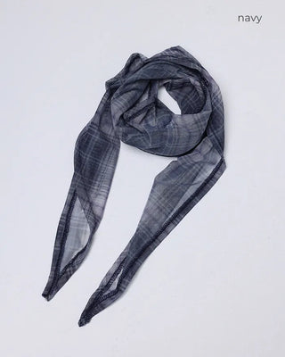 Checked chiffon babushka