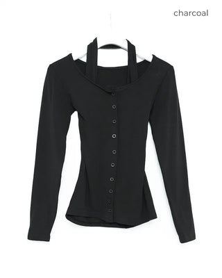 Halter layered cardigan