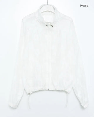 Flower Patch Jacquard Sheer Windbreaker