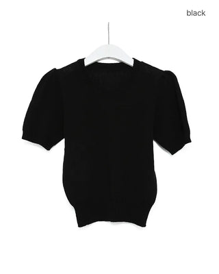 Simple round neck short-sleeved knit