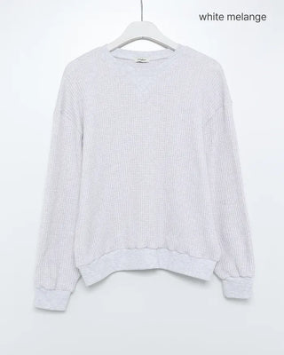 Loose-fit waffle sweatshirt