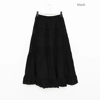 Lace tiered long skirt