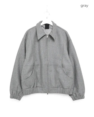 Wool zip collar jacket