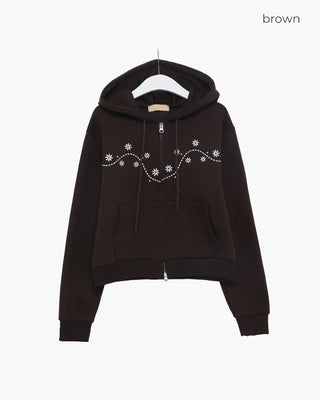 Snowflake Crop Hoodie