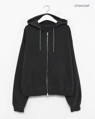Vintage Wash Double Zip Hoodie