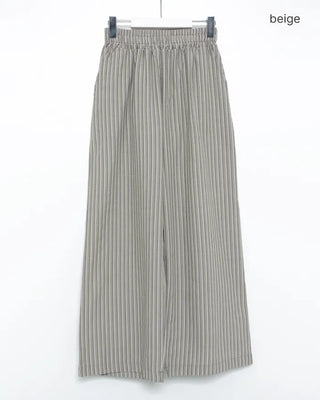 Striped Wrinkle Wide Easy Pants