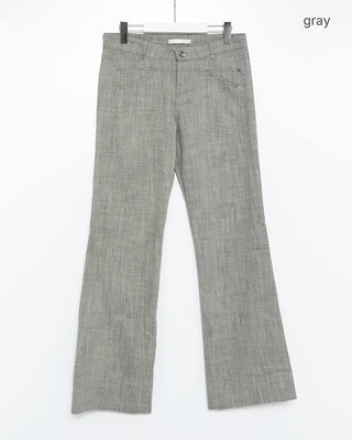 Slash-seam low-waist pants