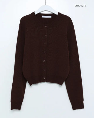 Round neck basic cardigan