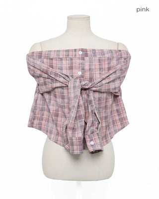 Checkered shirt top