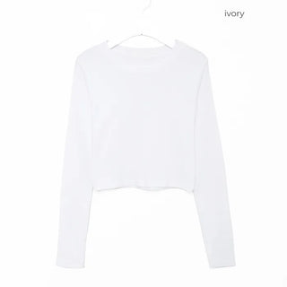 Plain cropped cut and sew top