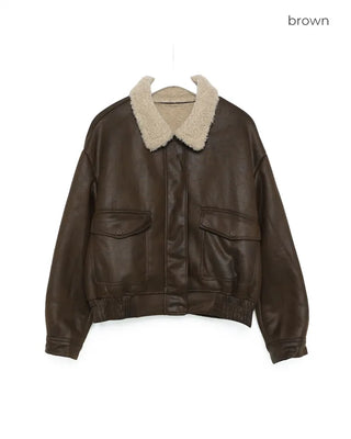 Boa Collar Neck Mouton Jacket