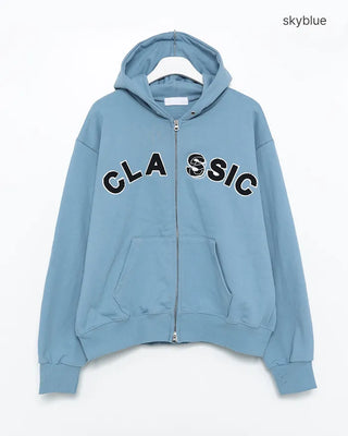 (Unisex) CLASSIC Patch Double Zip Sweatshirt Hoodie