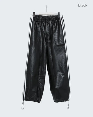 Waistband leather pants