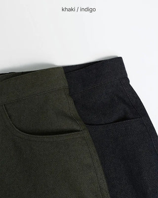 Colored denim wide-leg pants