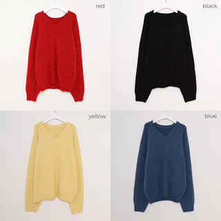 V-neck oversized knit