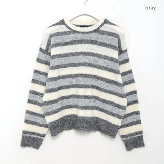 Striped Round Knit Sweater