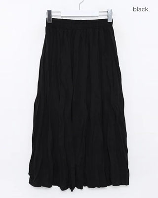 Crinkle pleated long skirt