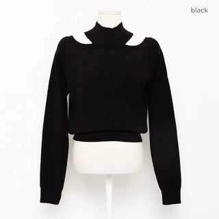 Slit Point Half Neck Knit