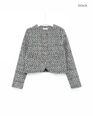 Tweed round jacket