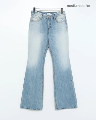 Washed low-rise denim