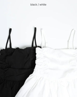 Checked Shirred Camisole Blouse & Scarf Set