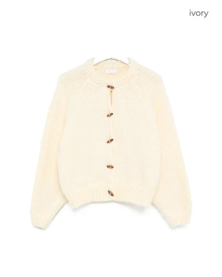 Toggle button detail knit cardigan