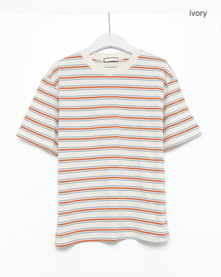 Trendy striped short-sleeved T-shirt