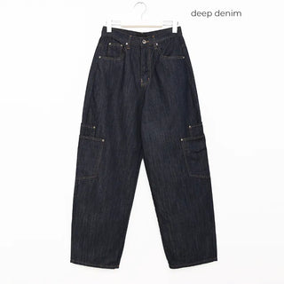 Pocket wide denim pants