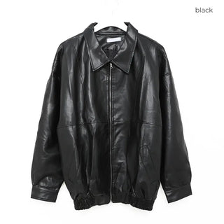 Leather zip-up jacket