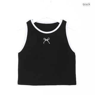 Ribbon bicolor sleeveless top