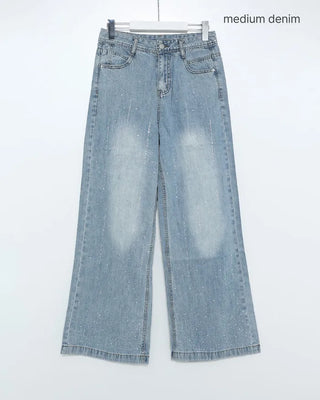Cubic Wide Denim Pants