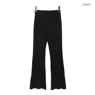 Side-slit bootcut pants