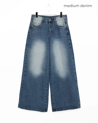 Wide denim pants