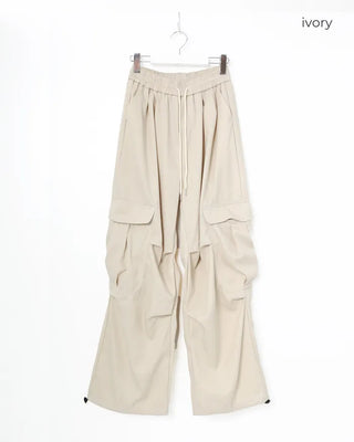 Cargo wide drawstring pants