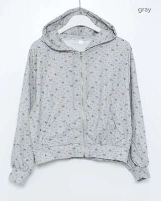 2-way Flower Zip Hoodie