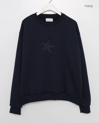 Front star embroidered sweatshirt