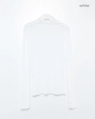 See-through layered long-sleeve T-shirt