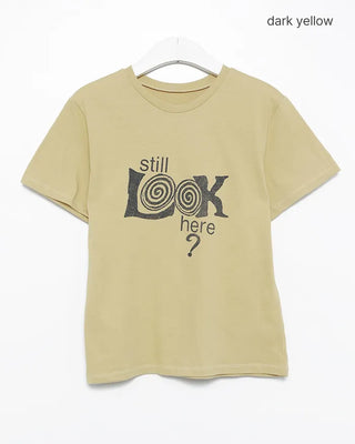 LOOK Vintage Lettering Slim Half T-Shirt