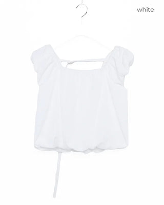 Shoulder puff shirring blouse
