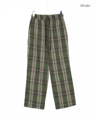 Loose-fit banding check pants